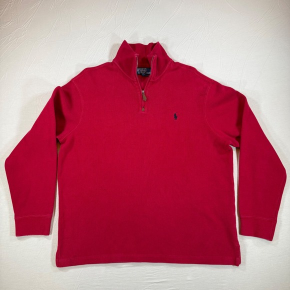 Polo by Ralph Lauren Other - Polo Ralph Lauren Mens Red 1/4 Zip Mock Neck Pullover Sweater